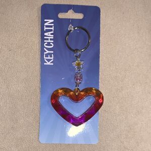 New Kalan Pink/orange Heart Keychain